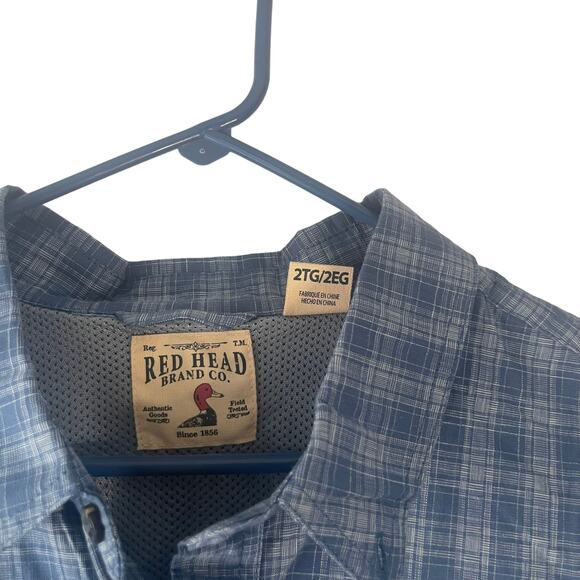 Red Head Brand Co.‎ Men's Size 2XL Blue Plaid Outdoor Short Sleeve Button Up - Picture 5 of 8